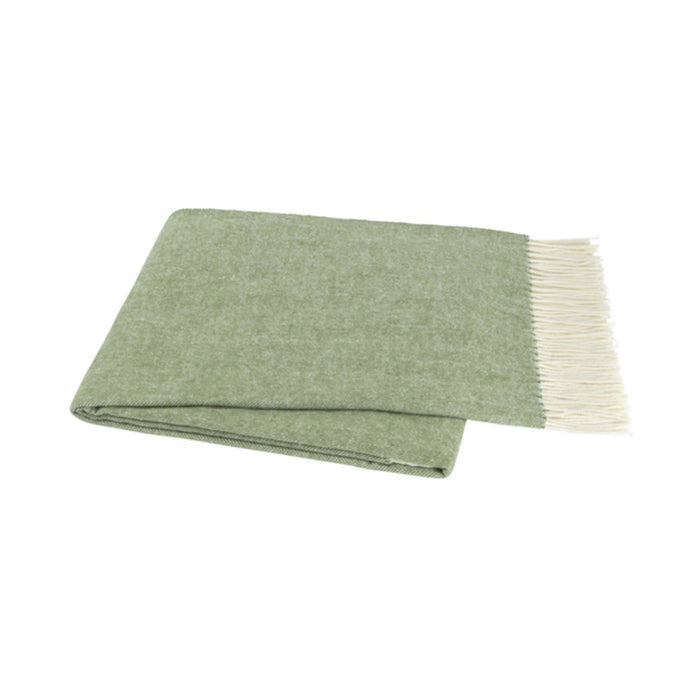 Italian Herringbone Nursery Throw in Olive