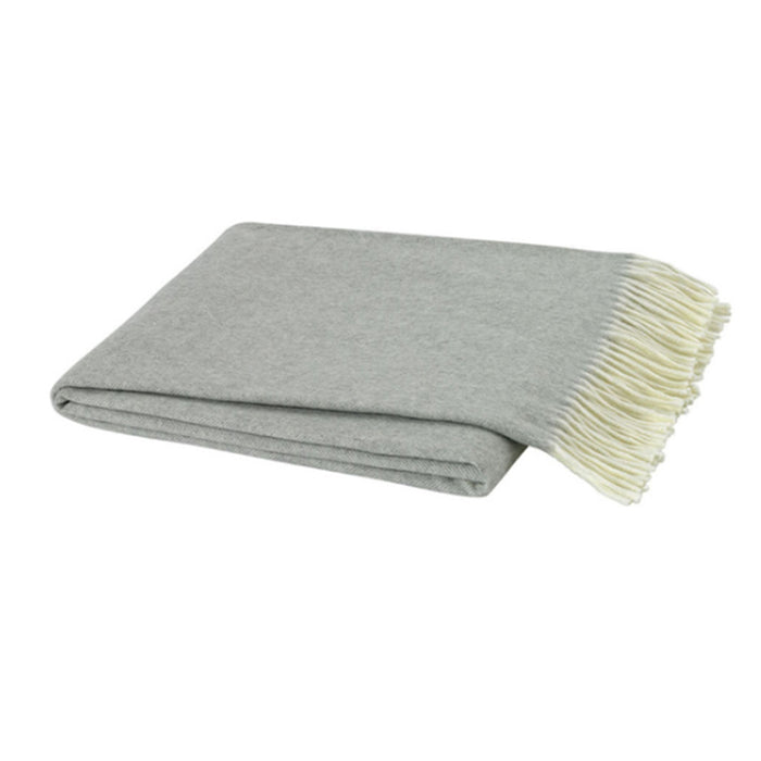 Italian Herringbone Nursery Throw in Light Gray