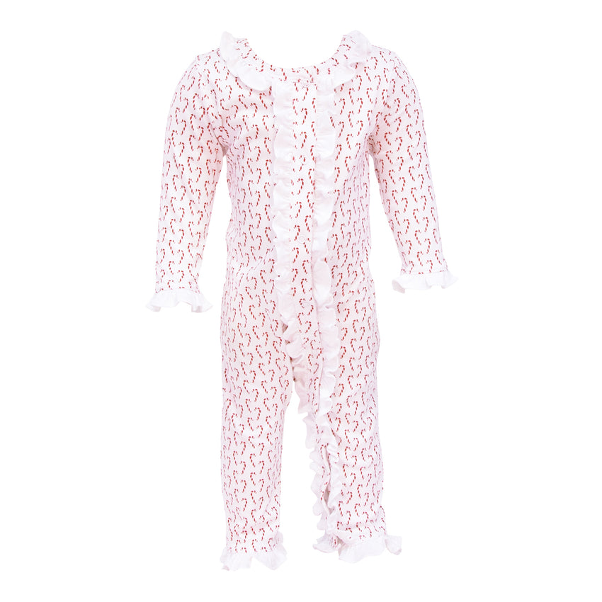 Grey Candy Canes Romper