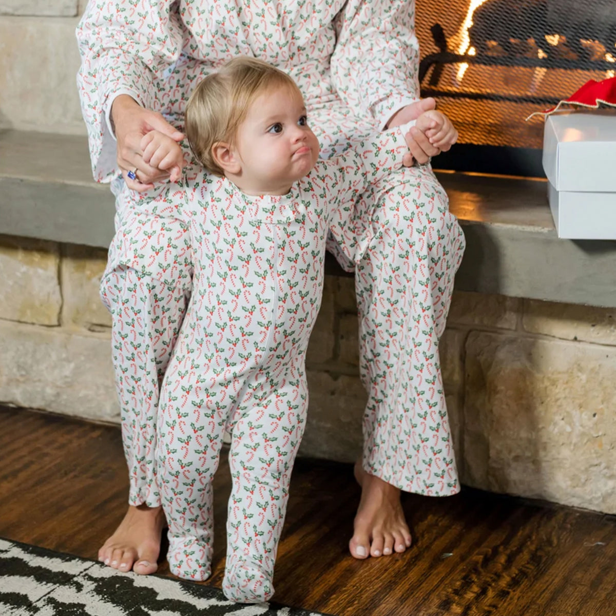 Parker Candy Cane and Holly Romper
