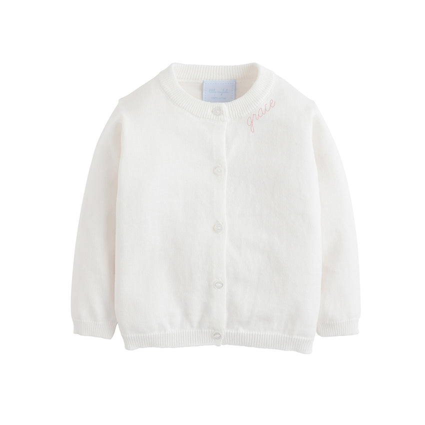 White Essential Cardigan Sweater