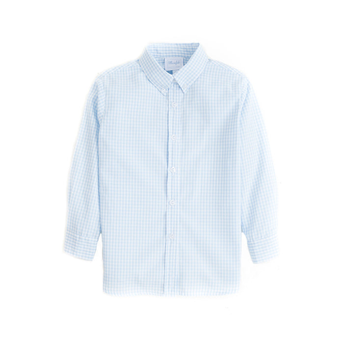 Light Blue Gingham Button Down Shirt