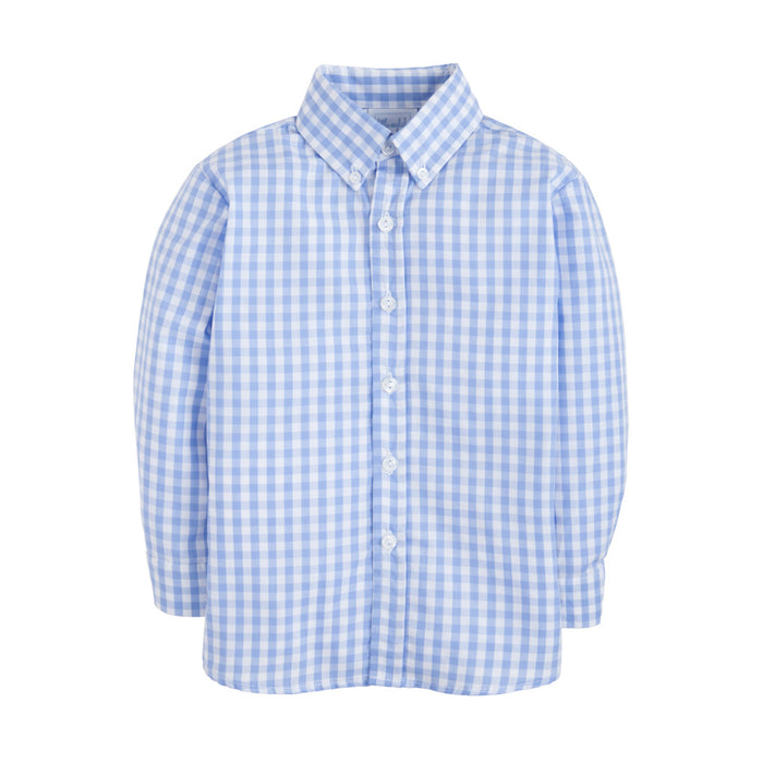 Cornflower Blue Gingham Long-Sleeve Shirt