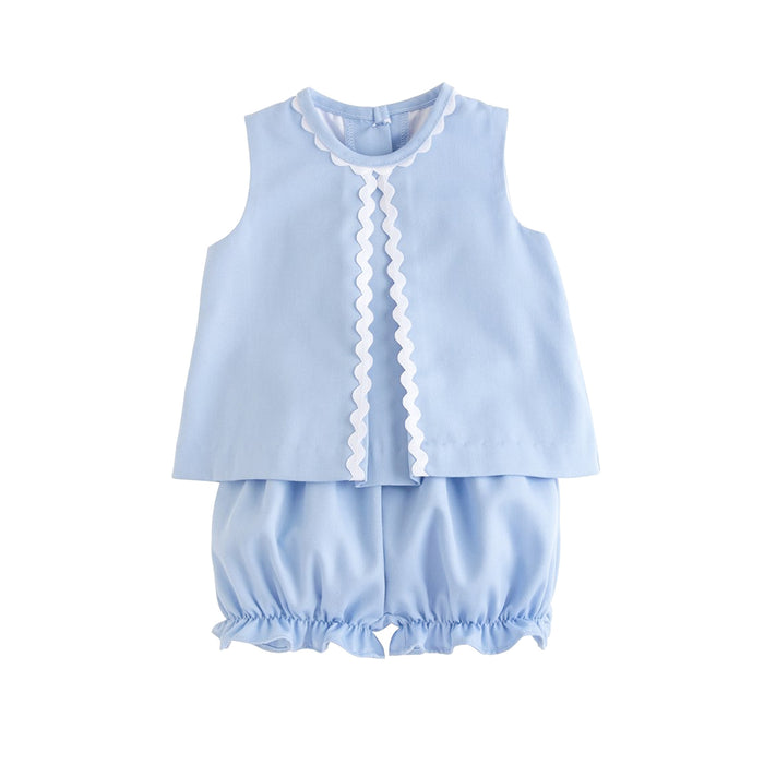 Reese Light Blue Twill Bloomer Set