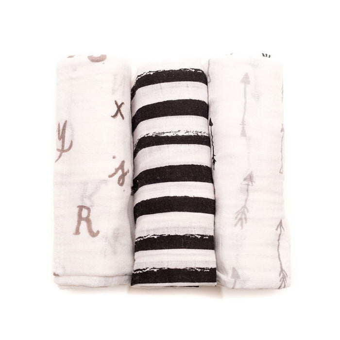 Black and White Cotton Swaddle Set