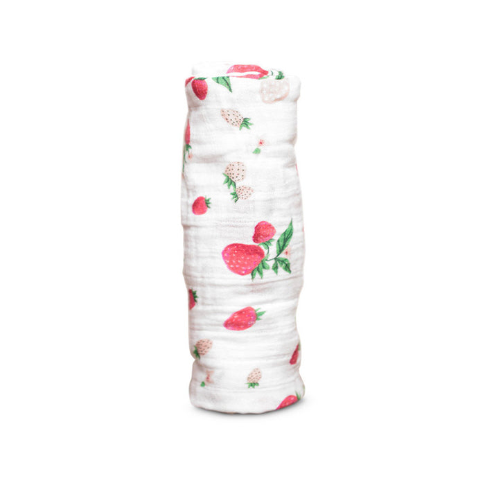 Strawberry Cotton Muslin Swaddle