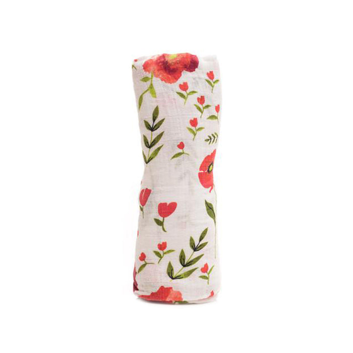 Summer Poppy Cotton Muslin Swaddle