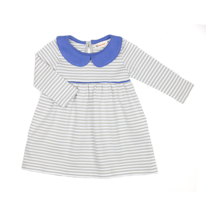 Beige Striped Knit Dress