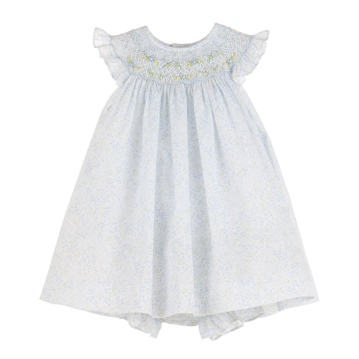 Soft Blue Floral Smock Set
