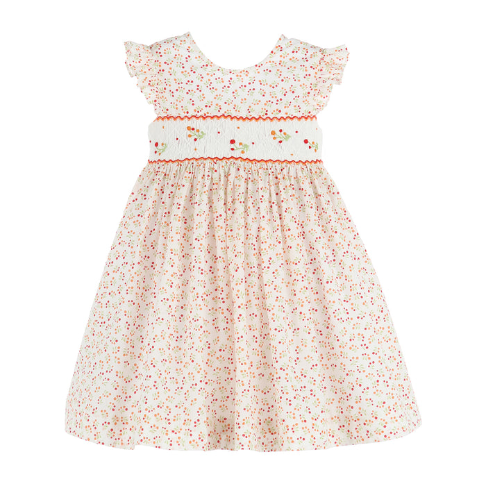 Cherries & Orange Smocked Dress