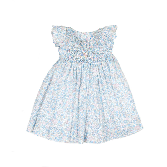 Blue Liberty Flutter Sleeve Dress