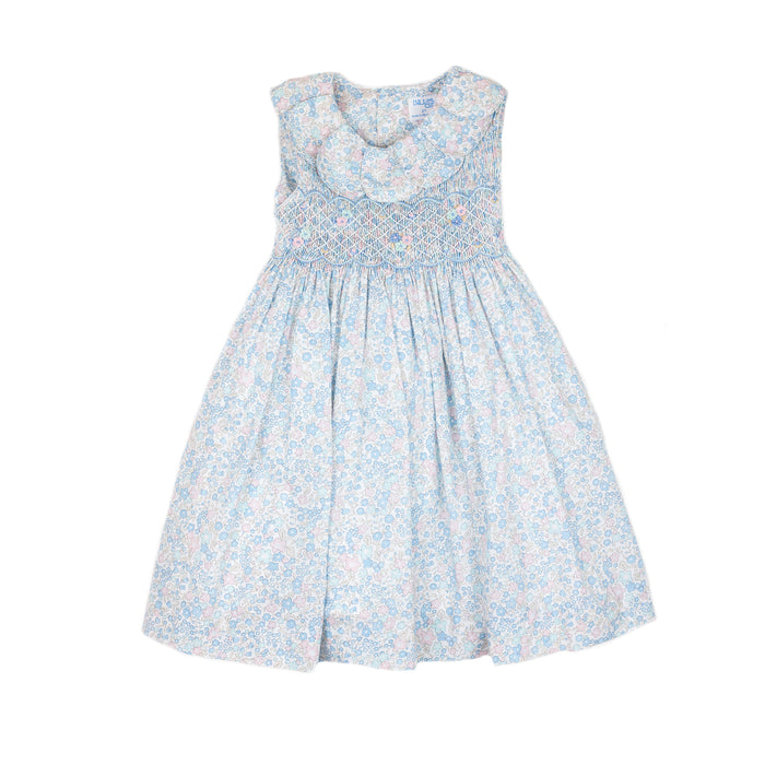 Blue Liberty Smocked Petal Dress