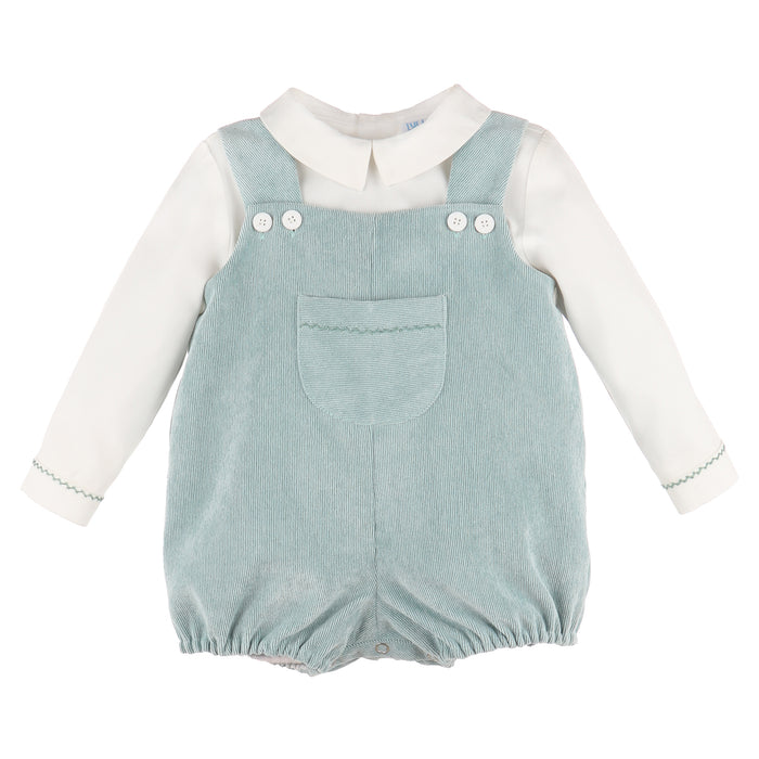 Classic Mint Corduroy Romper Set for Him