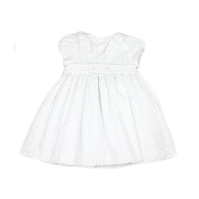 Mint Pin Dot Smocked Dress