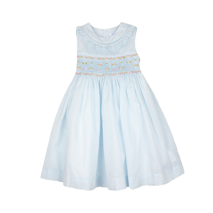 Blue Smocked Organdy Dress