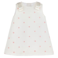 A-Line Pink Swiss Dot Dress