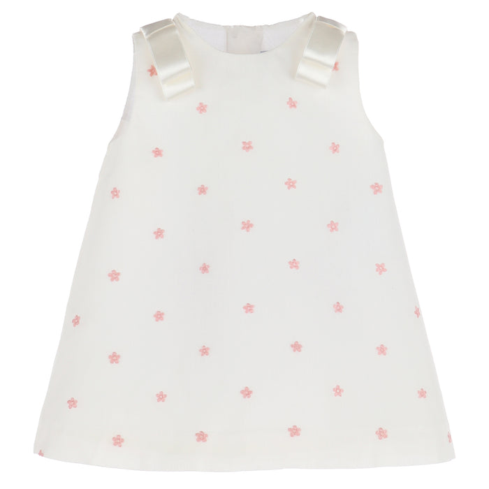 A-Line Pink Swiss Dot Dress