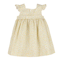 Yellow Ditsy Floral Smocked Dress