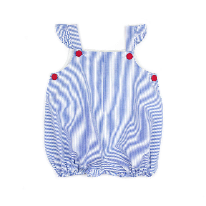 Blue Stripe Flutter Sleeve Bubble