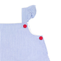 Blue Stripe Red Button Dress