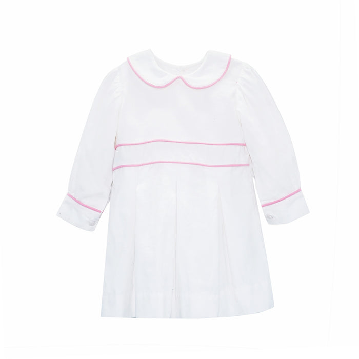 White and Pink Corduroy Dress