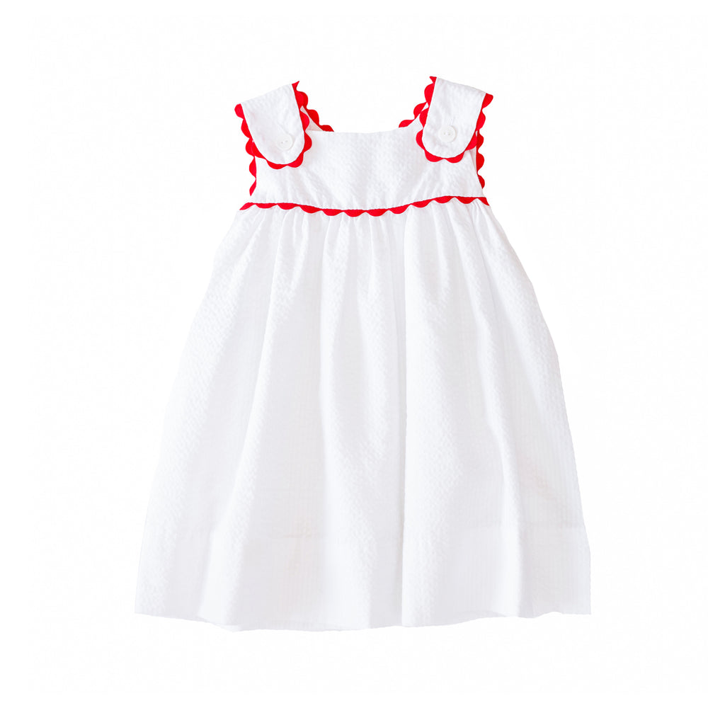 Francis White Seersucker Dress Peaches Francis White Seersucker Dress Peaches