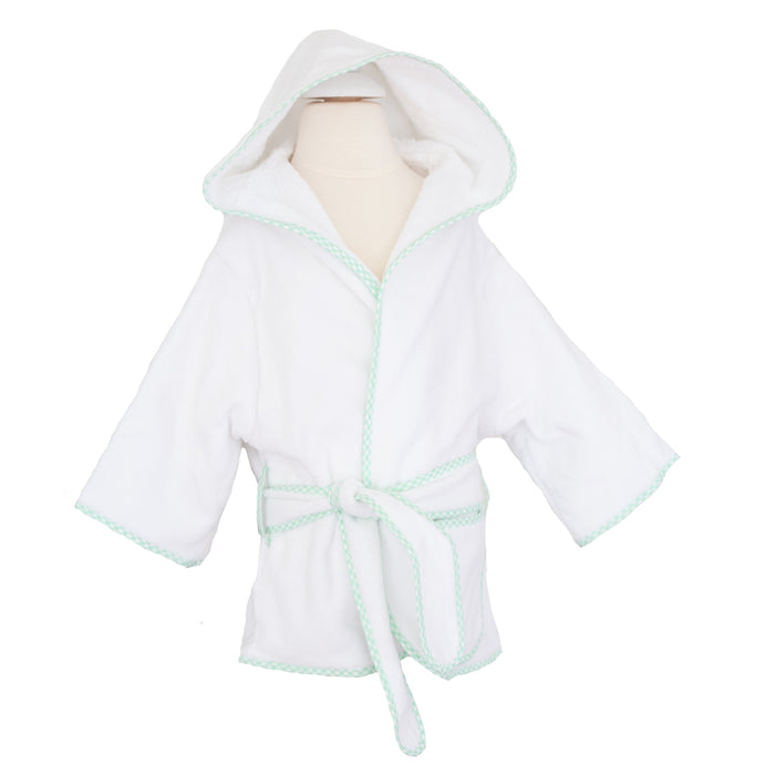 Mint Gingham Hooded Robe
