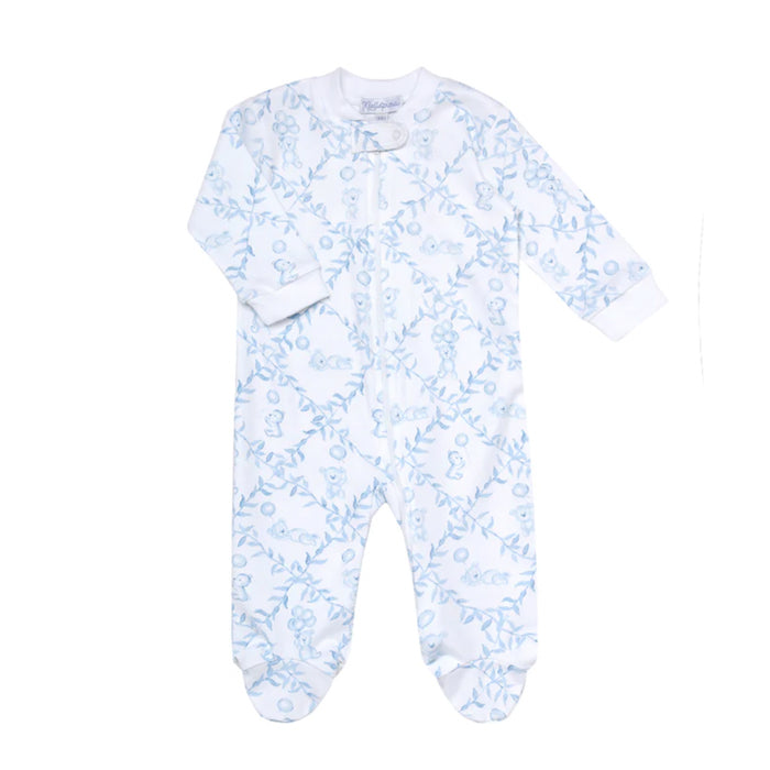 Blue Bears Trellis Zipper Footie