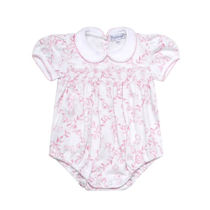 Pink Bears Trellis Smocked Bubble