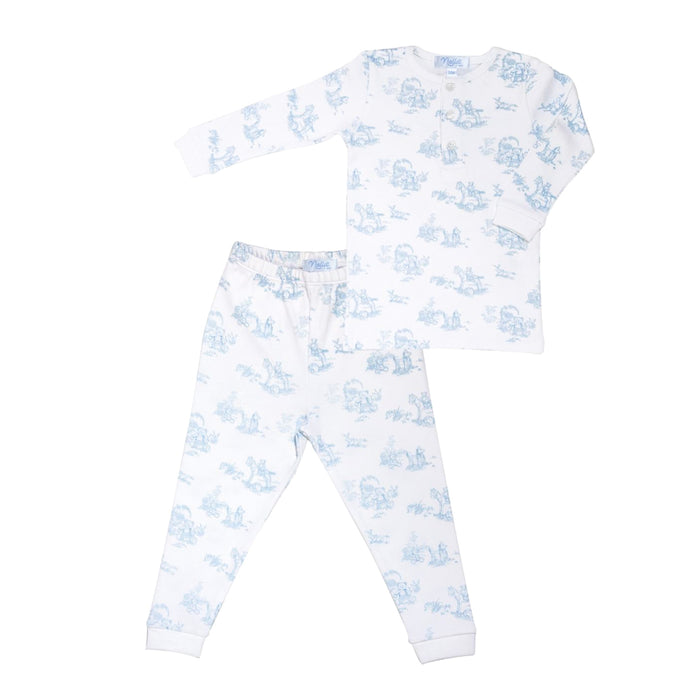 Blue Teddy Bear Toile Pajamas