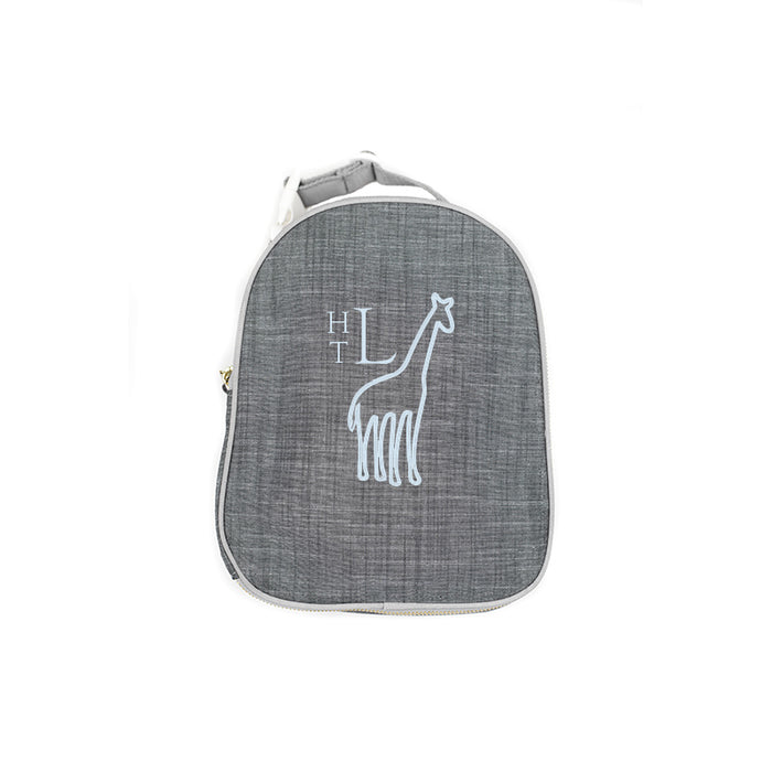 Personalized Grey Chambray Lunchbox