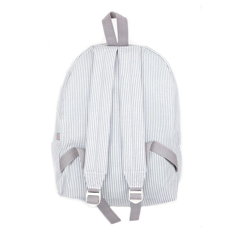 Grey Seersucker Backpack