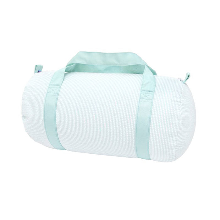 Mint Seersucker Duffel Bag
