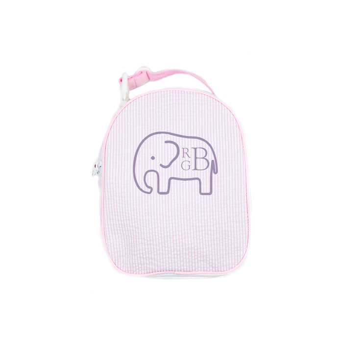 Personalized Pink Seersucker Lunchbox