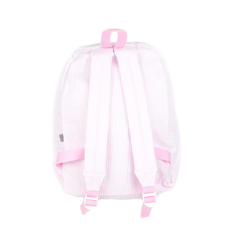 Pink Seersucker Backpack