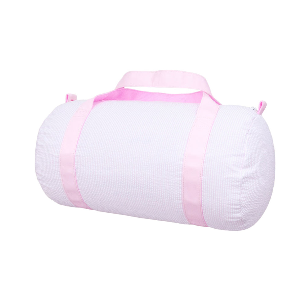 Pink Seersucker Duffel Bag