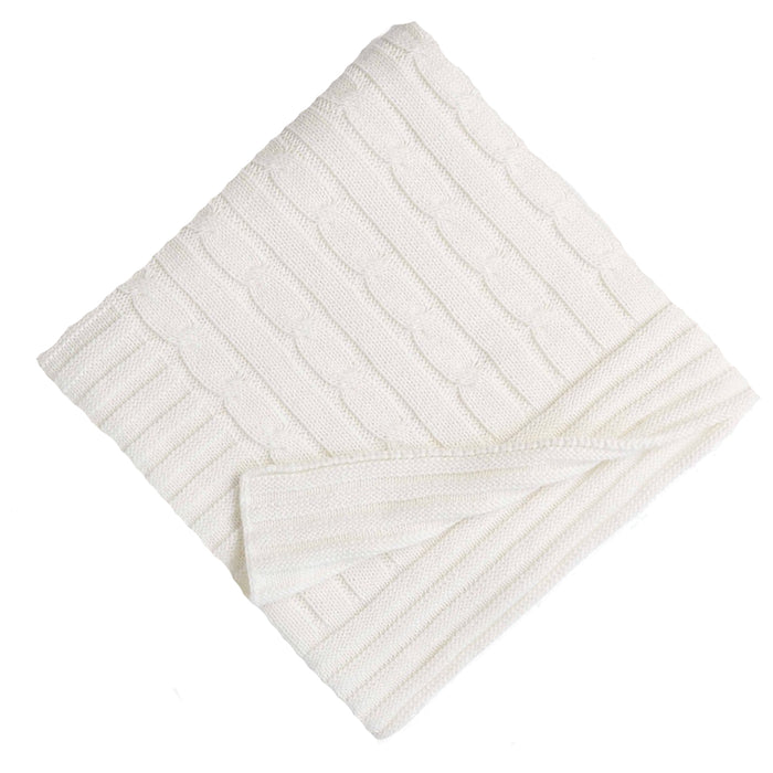 Cream Cable Knit Blanket