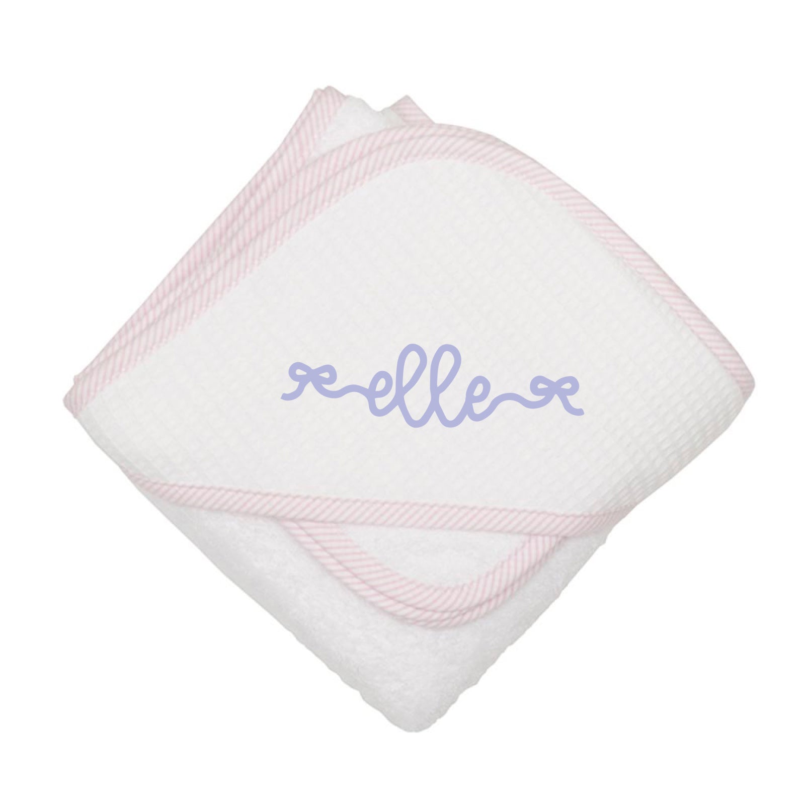 Pink Seersucker Hooded Towel Set