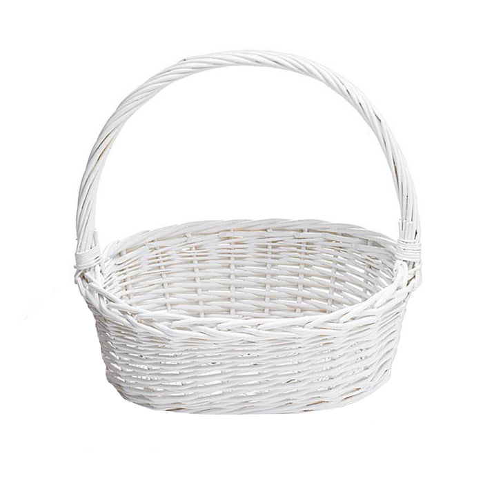 Classic White Wicker Gift Basket
