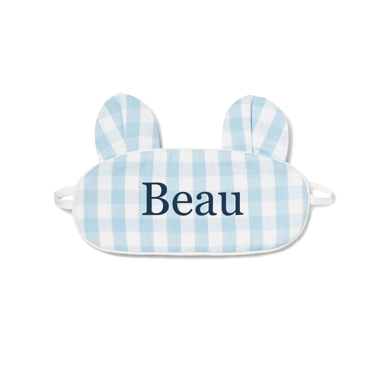 Blue Gingham Bear Eye Mask