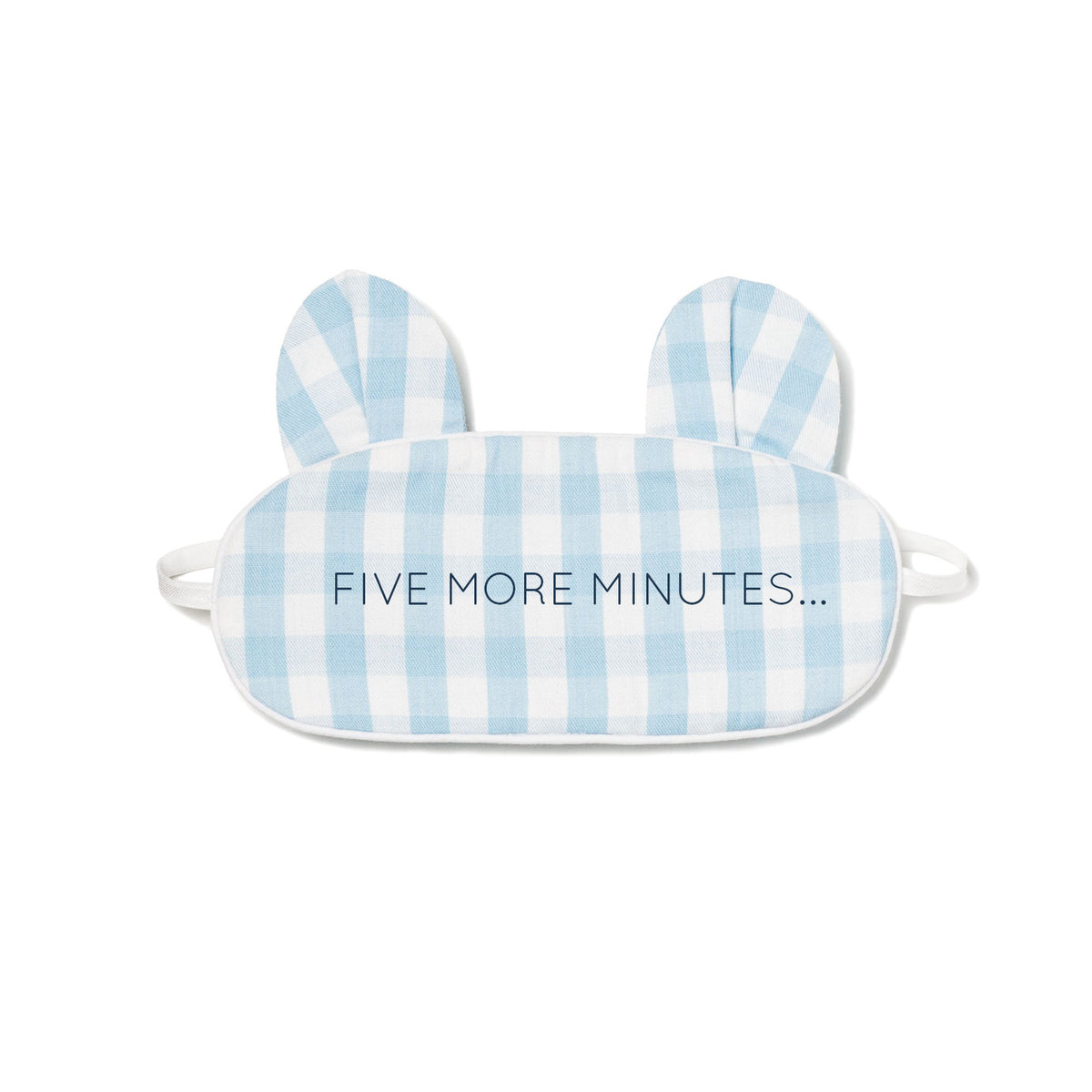 Blue Gingham Bear Eye Mask