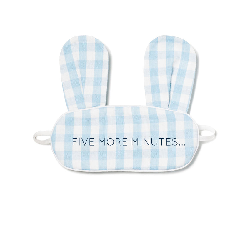 Blue Gingham Bunny Eye Mask