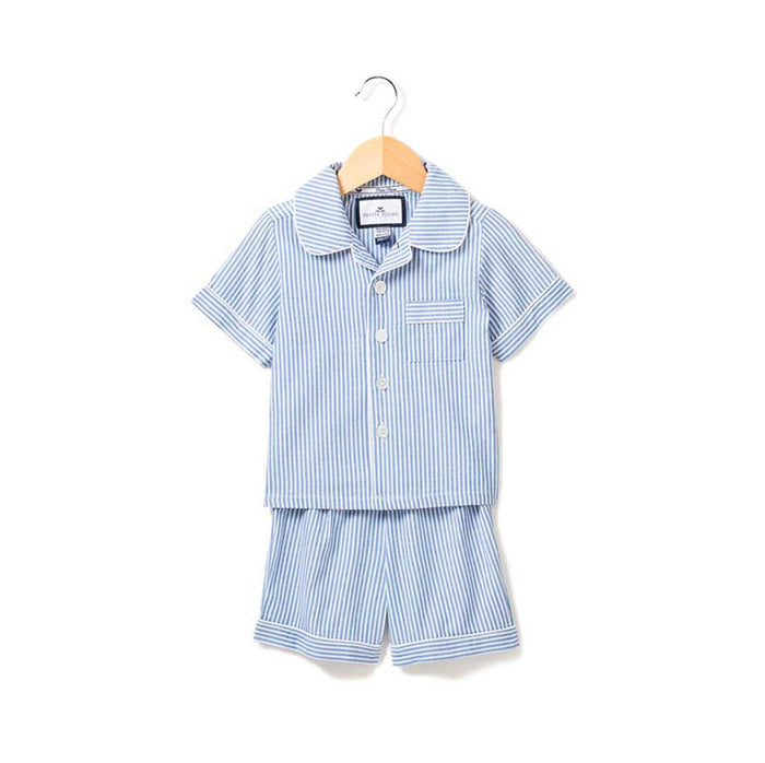 Blue Seersucker Short Set