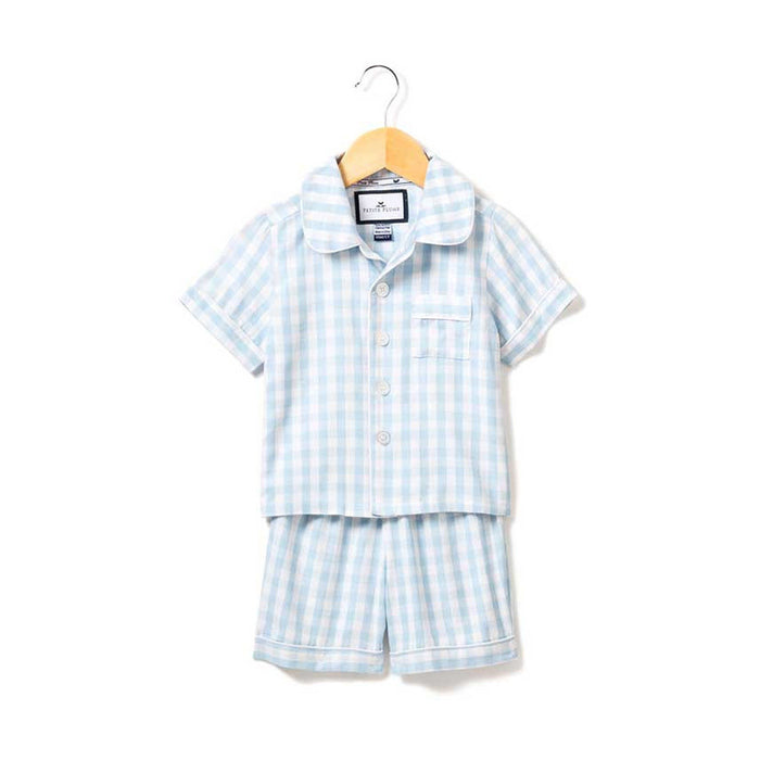 Light Blue Gingham Short Set