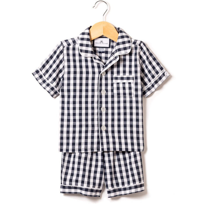 Navy Gingham Classic Short Set