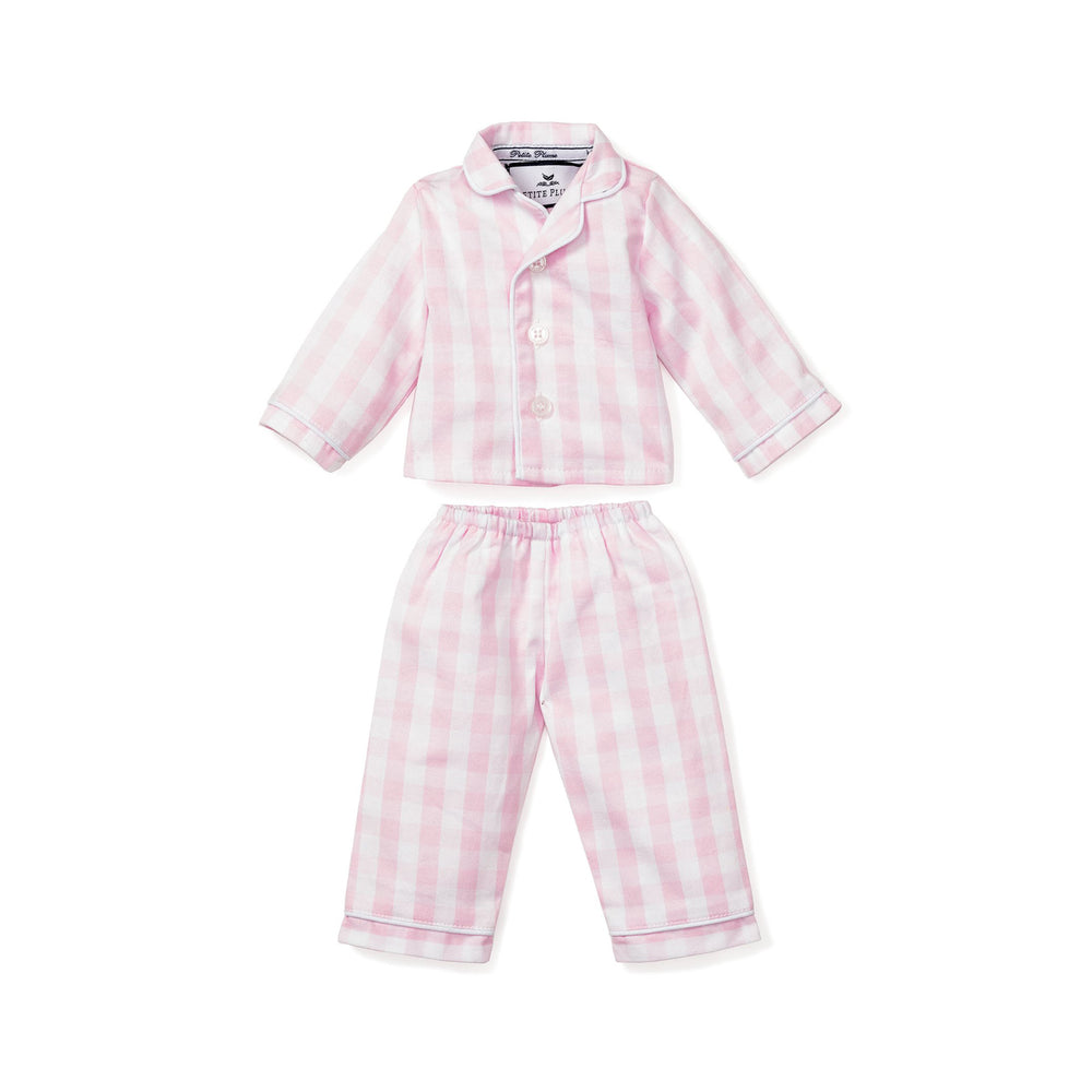 Doll Pink and White Gingham Two-Piece Pajamas