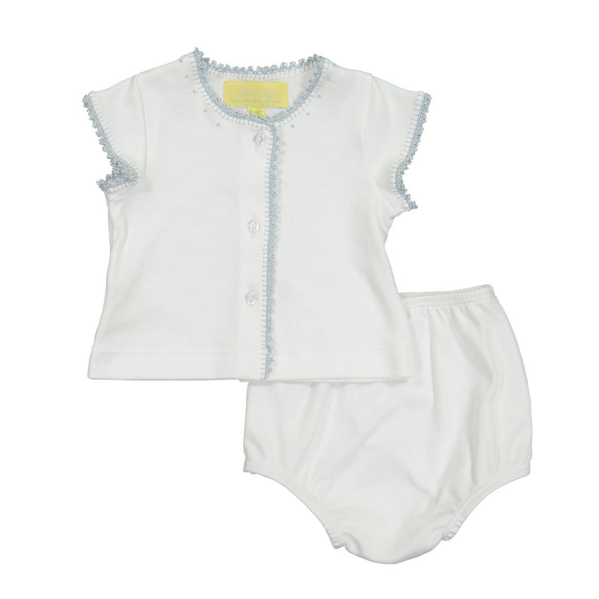 Blue Jersey Crib Set