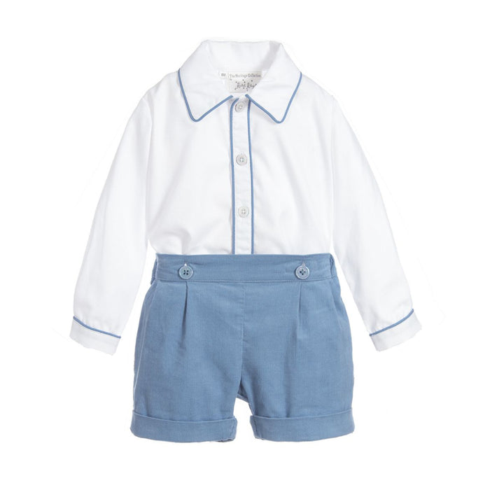 Blue Corduroy Short Set