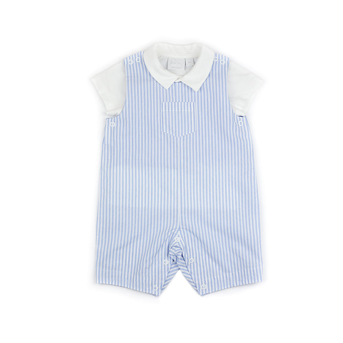 Blue and White Stripe Dungaree Set
