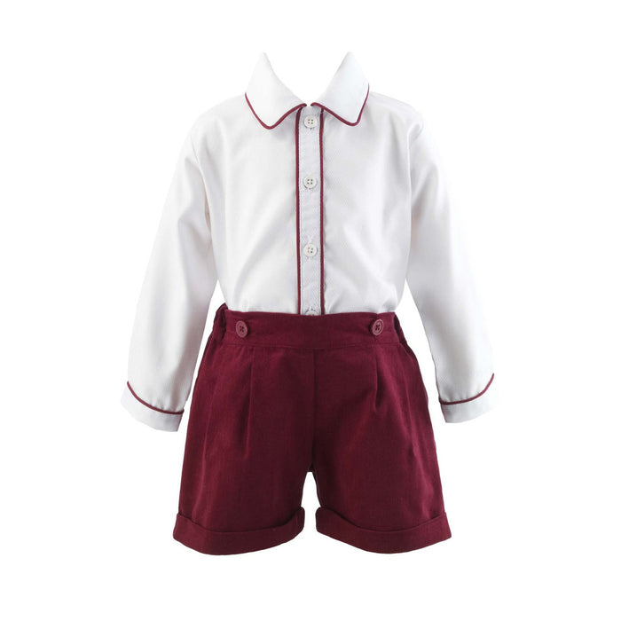 Burgundy Corduroy Short Set
